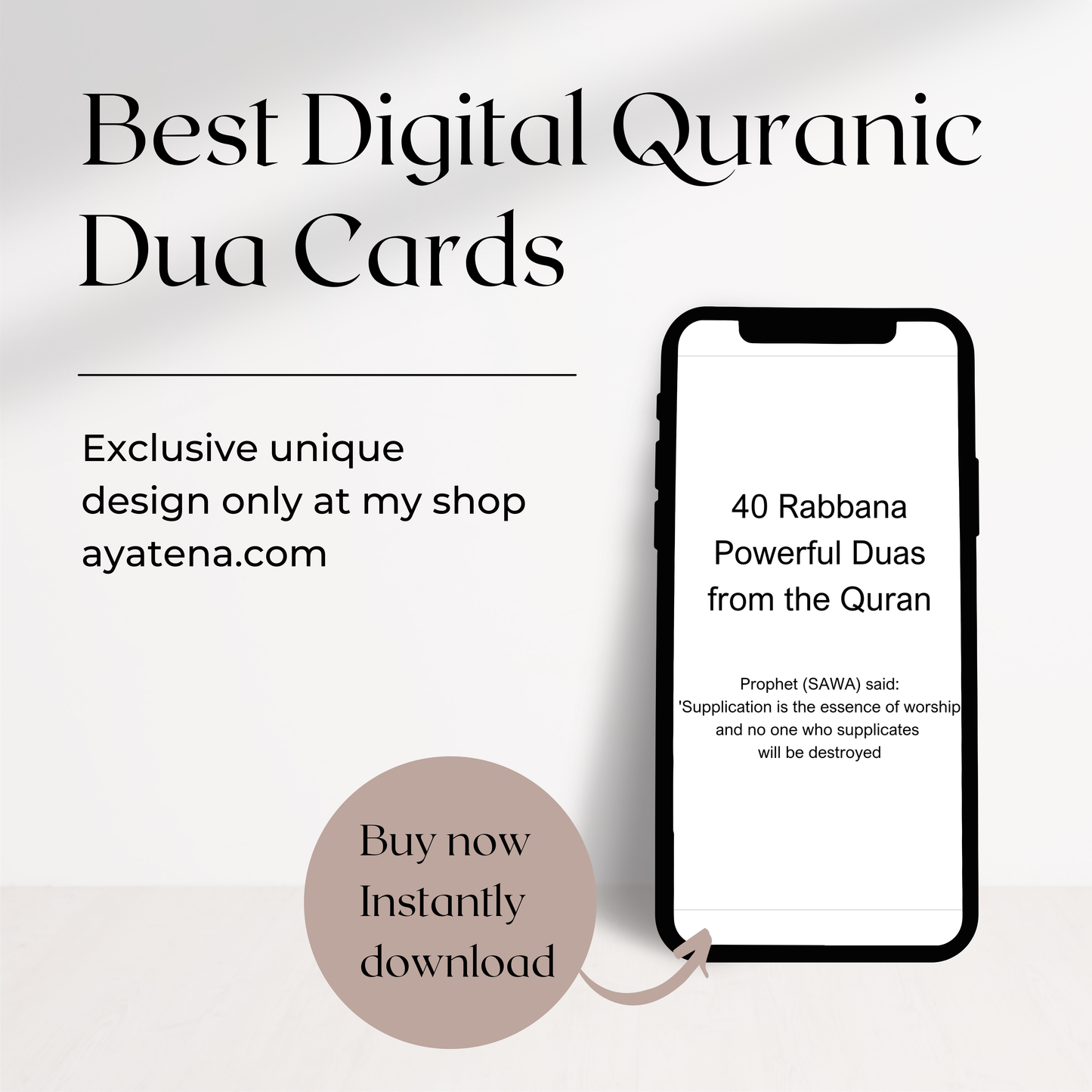 40 rabbana dua cards - with Clean and Minimalist Design